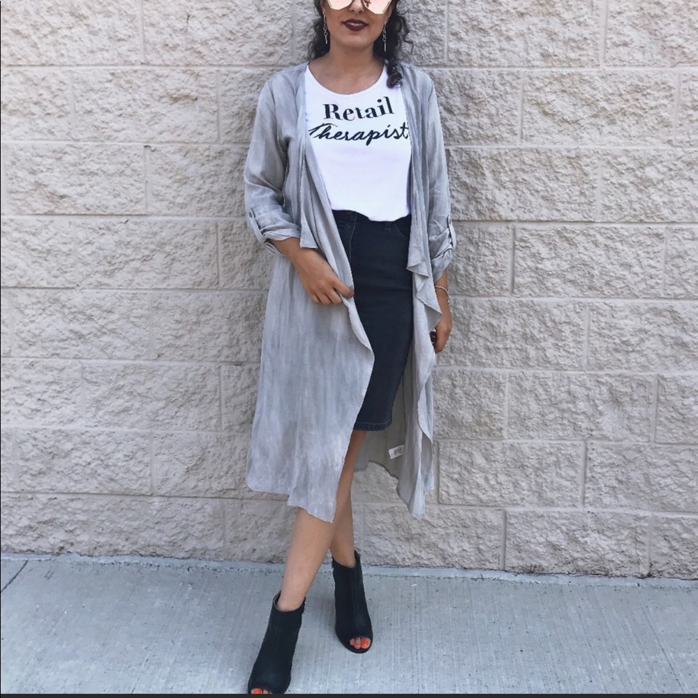 Gray Duster Cardigan